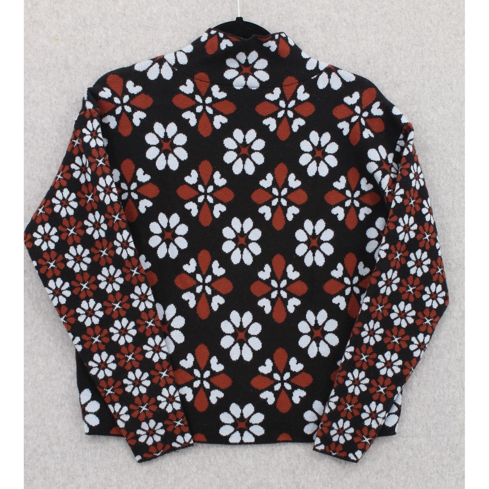 Maeve Anthropologie Carys Mock Neck Sweater Black Rust XXS - Picture 3 of 11